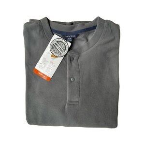 NWT Lands End Men’s Gray Fleece Henley Size XL (46-48)